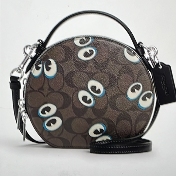 👀 COACH CANTEEN CROSSBODY IN SIGNATURE CANVAS WITH HALLOWEN EYES 👀 NWT 👀 - Picture 4 of 16